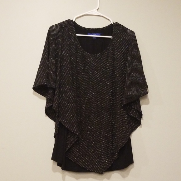 Apt. 9 Black kimono-like top with silver accent - Picture 2 of 2
